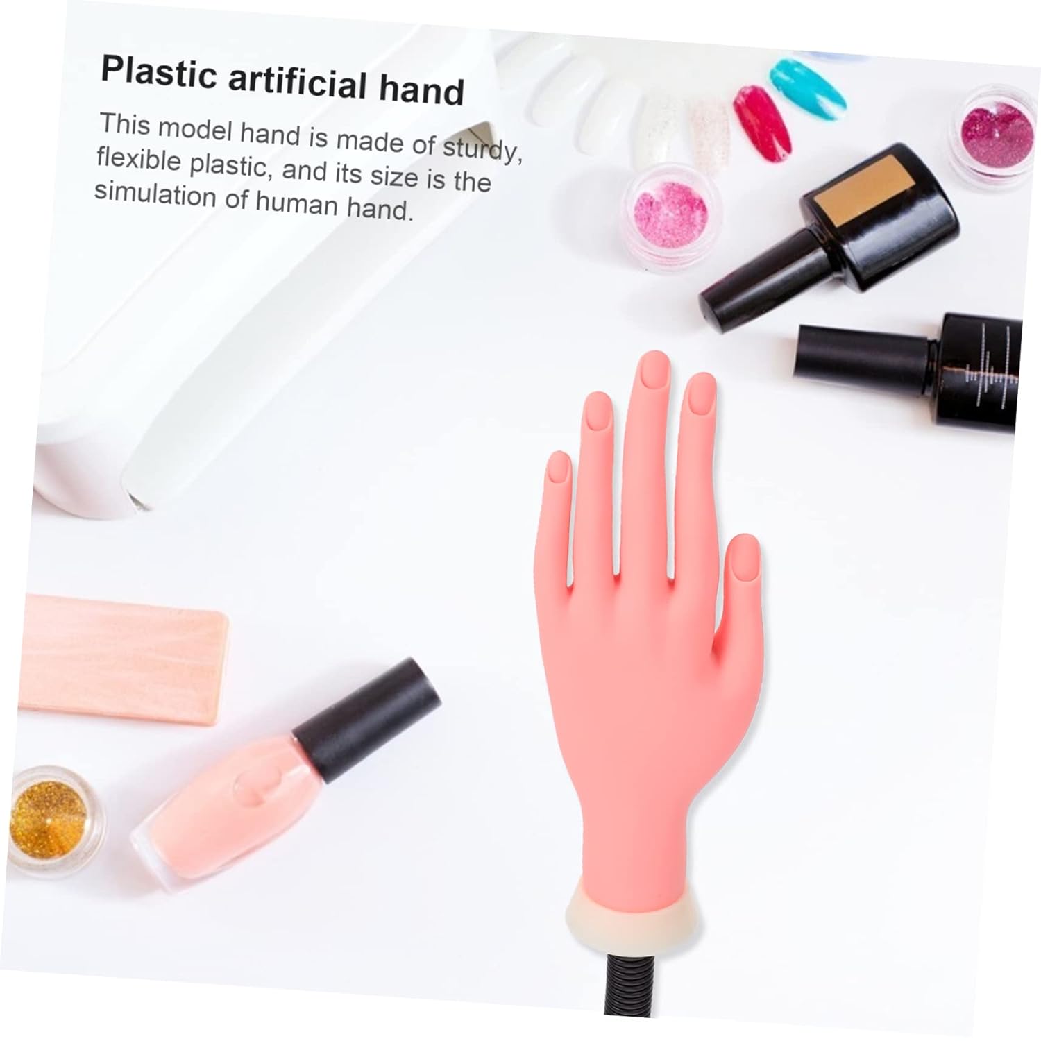 Gatuida Flexible Nail Training Hand Model Bendable Fake Hand for Manicure Practice for Nail Art Beginners Adjustable Fingers