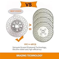 Vista 3 de BGTEC Rueda de corte de granito de diamante, disco de corte y molienda de diamante soldado de doble cara de 4-1/2 pulgadas para azulejos