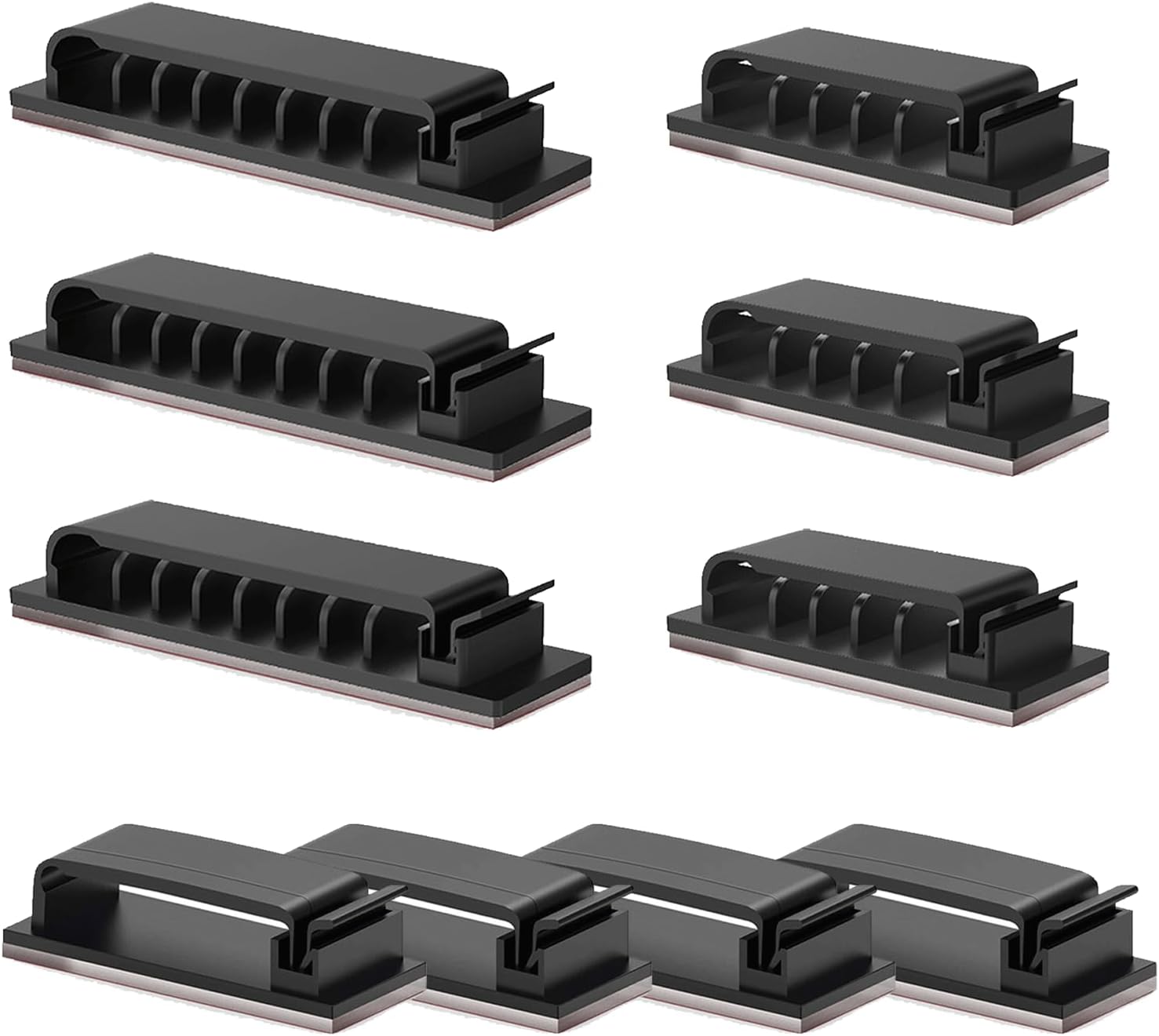 10PCS Cable Management Clips, Appliance Cord Organizer, Wire Management Clips for Phone Computer Appliances Charger, Network Cord Holder for TV PC Ethernet Cable Desk Home Office