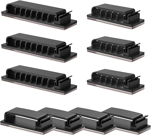 10 clips de gestión de cables, organizador de cables para electrodomésticos, clips de gestión de cables para teléfono, computadora, cargador,