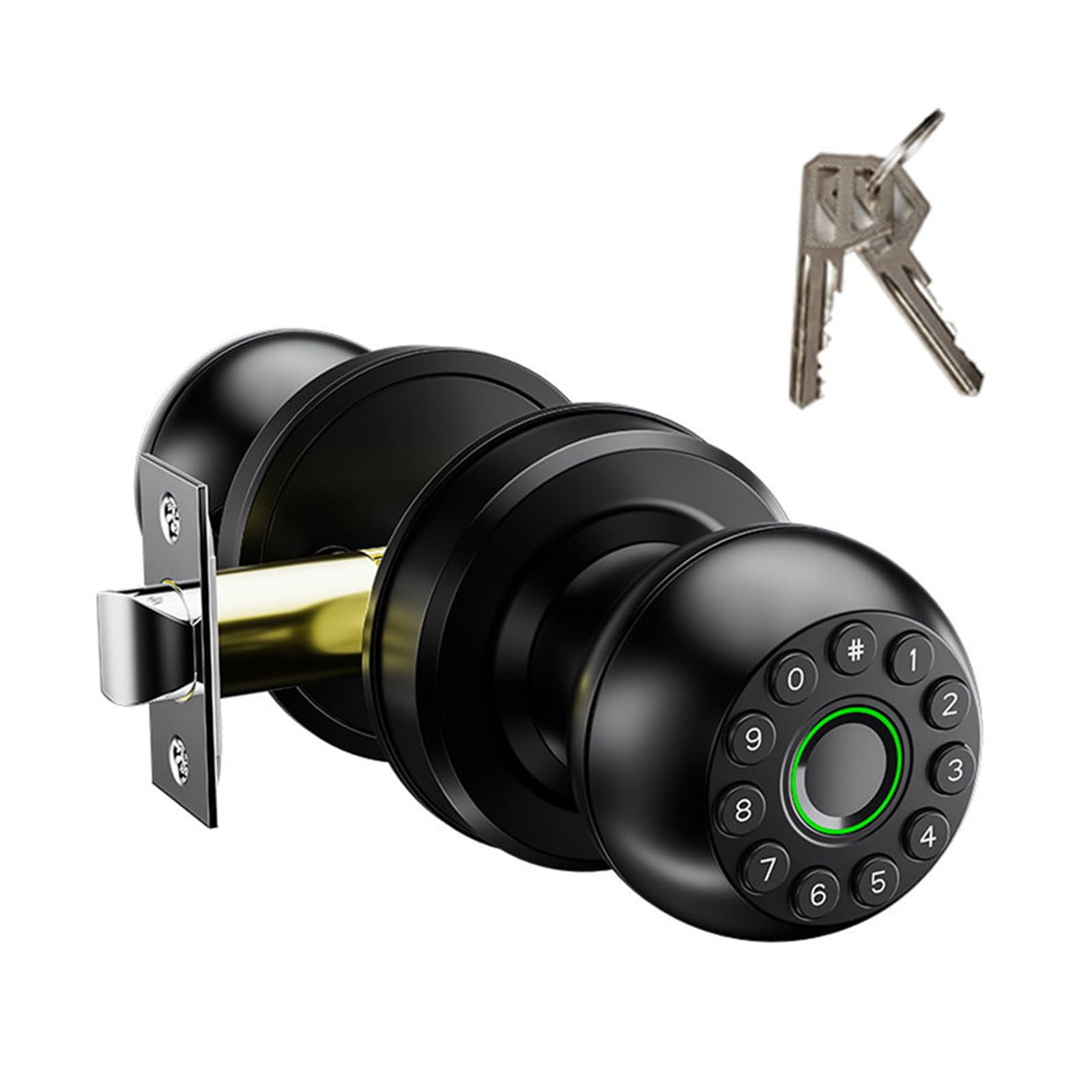Bouton de porte à empreinte digitale, serrure de porte électrique, serrure de porte intelligente, serrure de porte biométrique, serrure intelligente avec contrôle par application, chargeur de