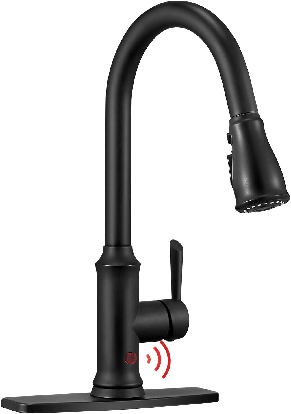 Matt Black Touchless Kitchen Faucet Peppermint Motion Sensor Kitchen