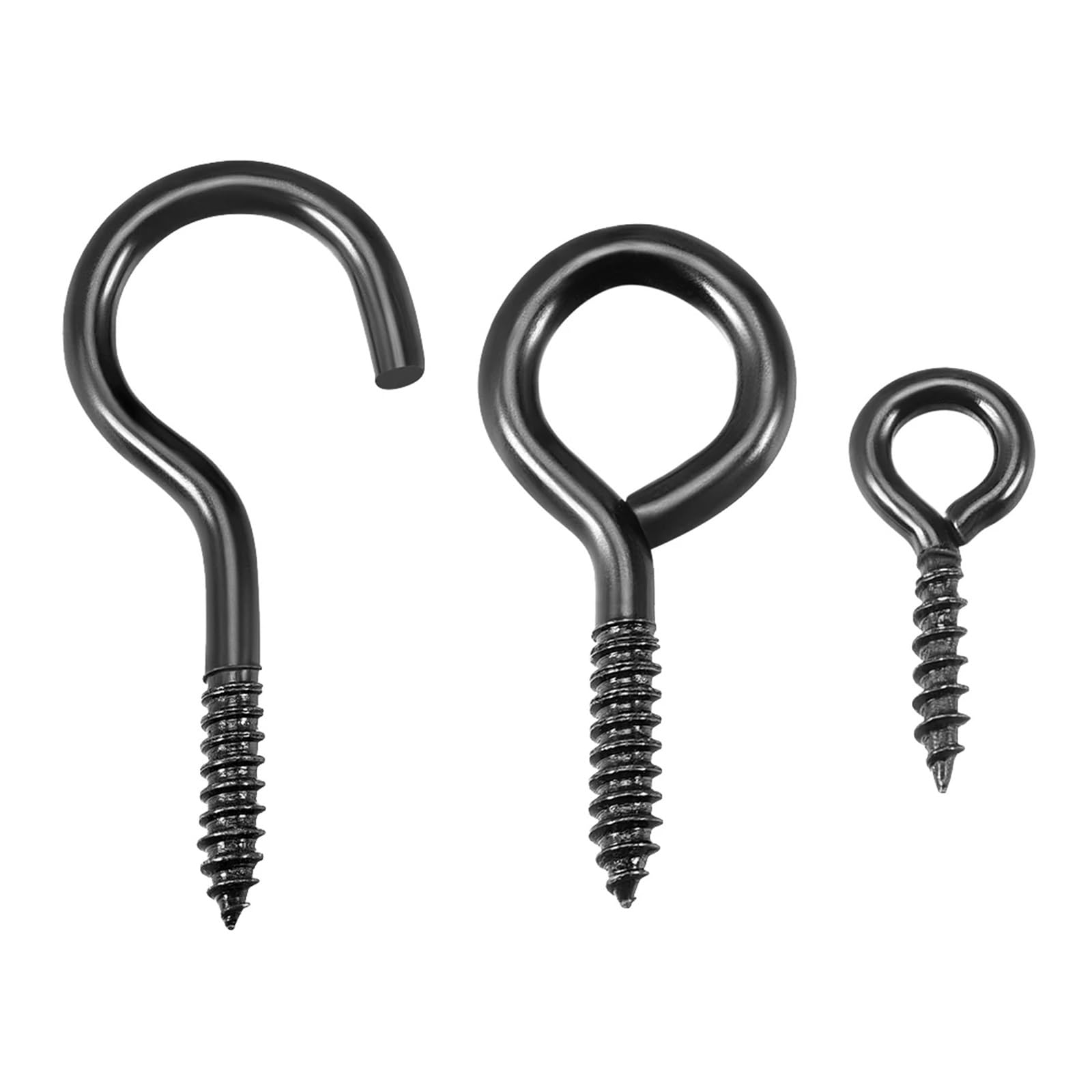 Q-Hanger Lot de 900/2000 crochets à œillet à vis autotaraudeuses à visser Noir 15 x 7 mm 15 x 7 mm