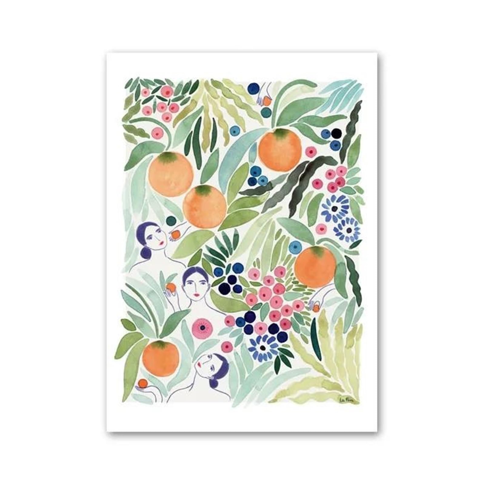 XENITE Wall Art Canvas Prints Tulip Vase Woman Flower Fruit Abstract Gallery Posters No Frame Wall Art Canvas Prints Pictures For Living Room Decor(I,50x70cm)