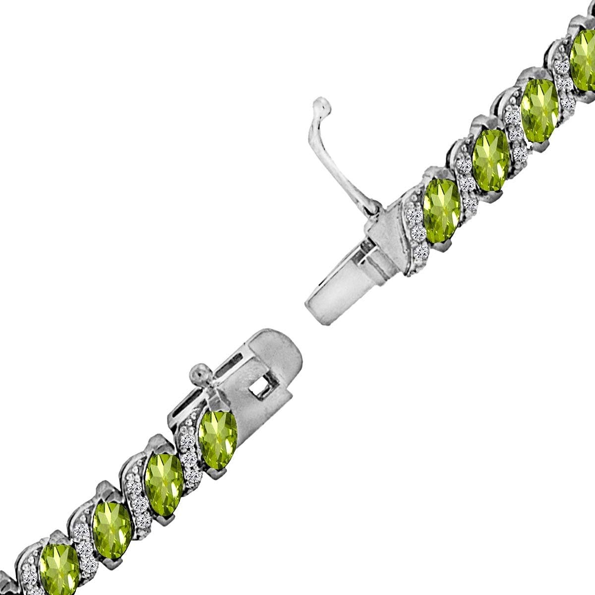 B. BRILLIANT Bracelet for Women, Birthstone Bracelet, Marquise Cut Genuine or Synthetic Gemstone Bracelet, Tennis Bracelet, Sterling Silver Bracelets or Gold Flash Silver Bracelet with Gift Box