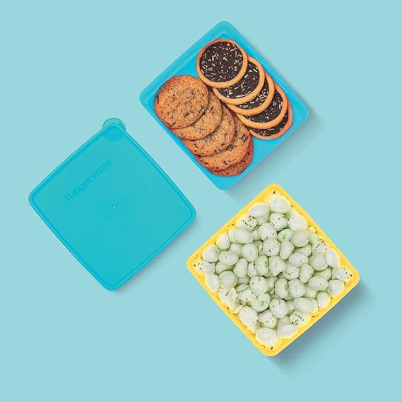 Tupperware Snack Stackers 400ml (Set of 2), Yellow & Blue