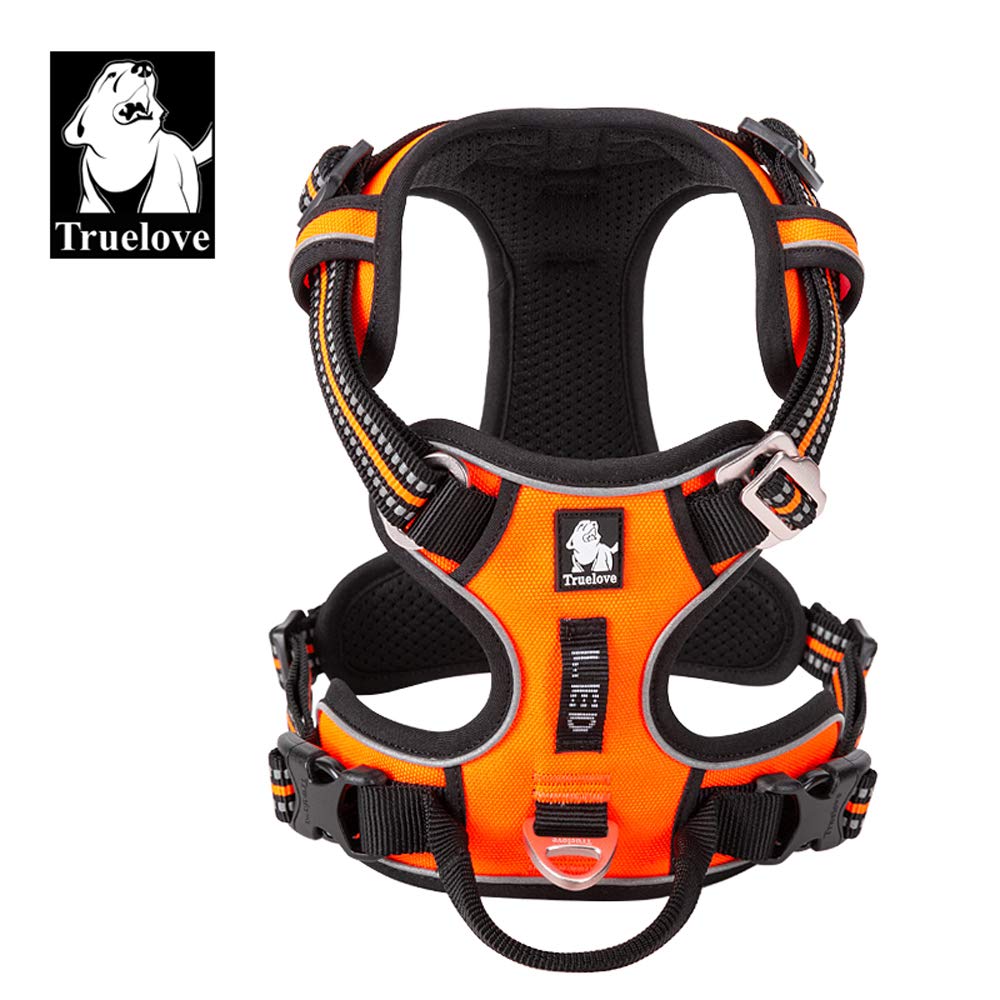 True Love Arnés para Perro sin suéter de Nailon Flexible Reflectante Ajustable para pequeño Animal doméstico Grande TLH56512(XL, Naranja)