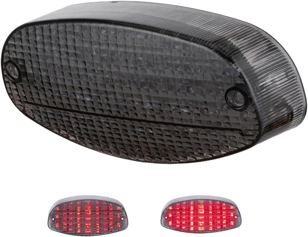 Compatible for Yamaha 1998-2017 XVS650 V-Star Custom/ 1999-2009 XVS1100 V-Star Custom/V-Star Midnight Custom; Taillight Brake Rear Lamp Lens(1.Lens only, Smoke)