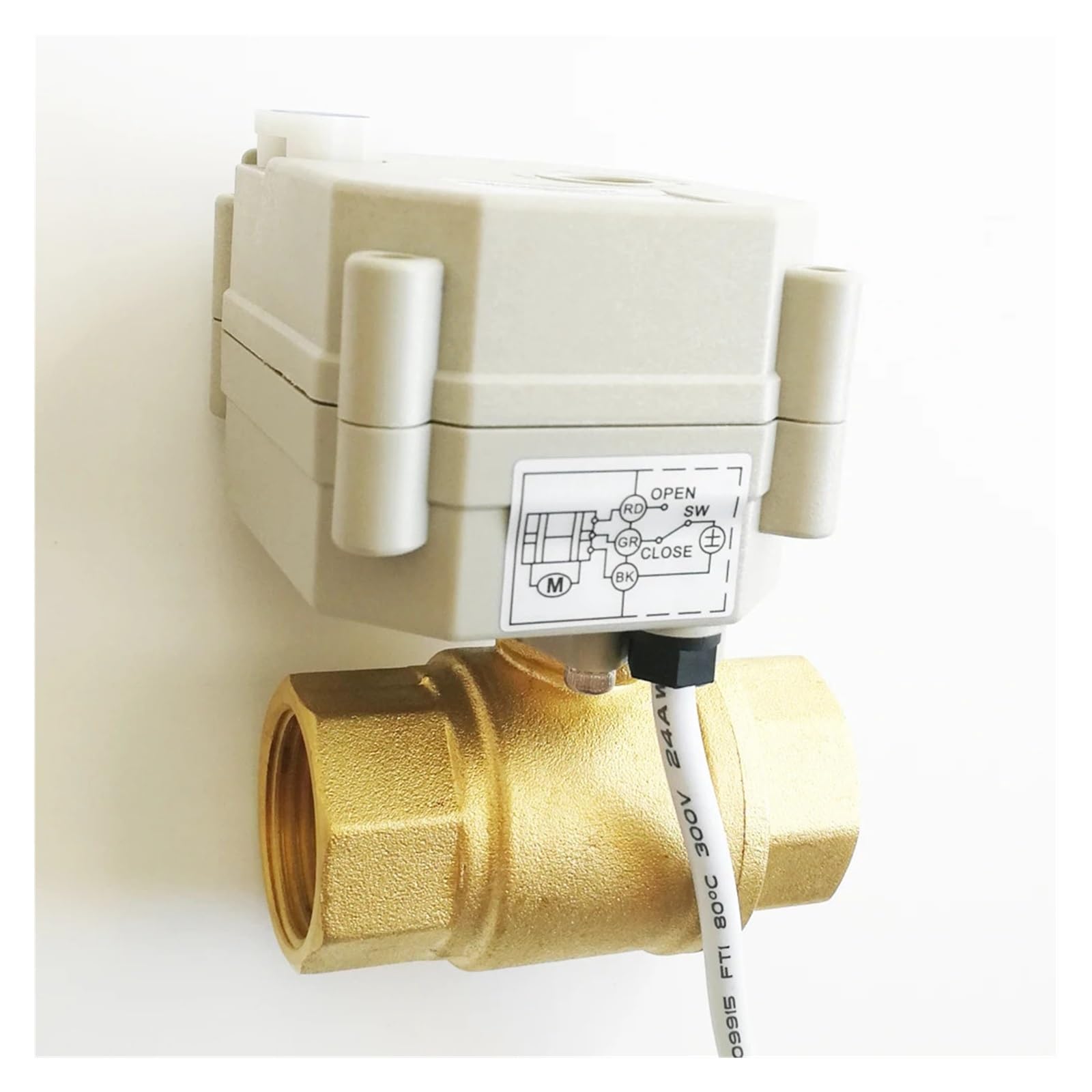 Elektryczne zawory odcinające 3/4" z pełnym podłączeniem, metalowa skrzynia biegów, AC/DC12V-24V, DN20, elektryczne zawory odcinające, tylko do wskaźników wysokiej lepkości (NPT, AC DC 9V-24V_CR303)