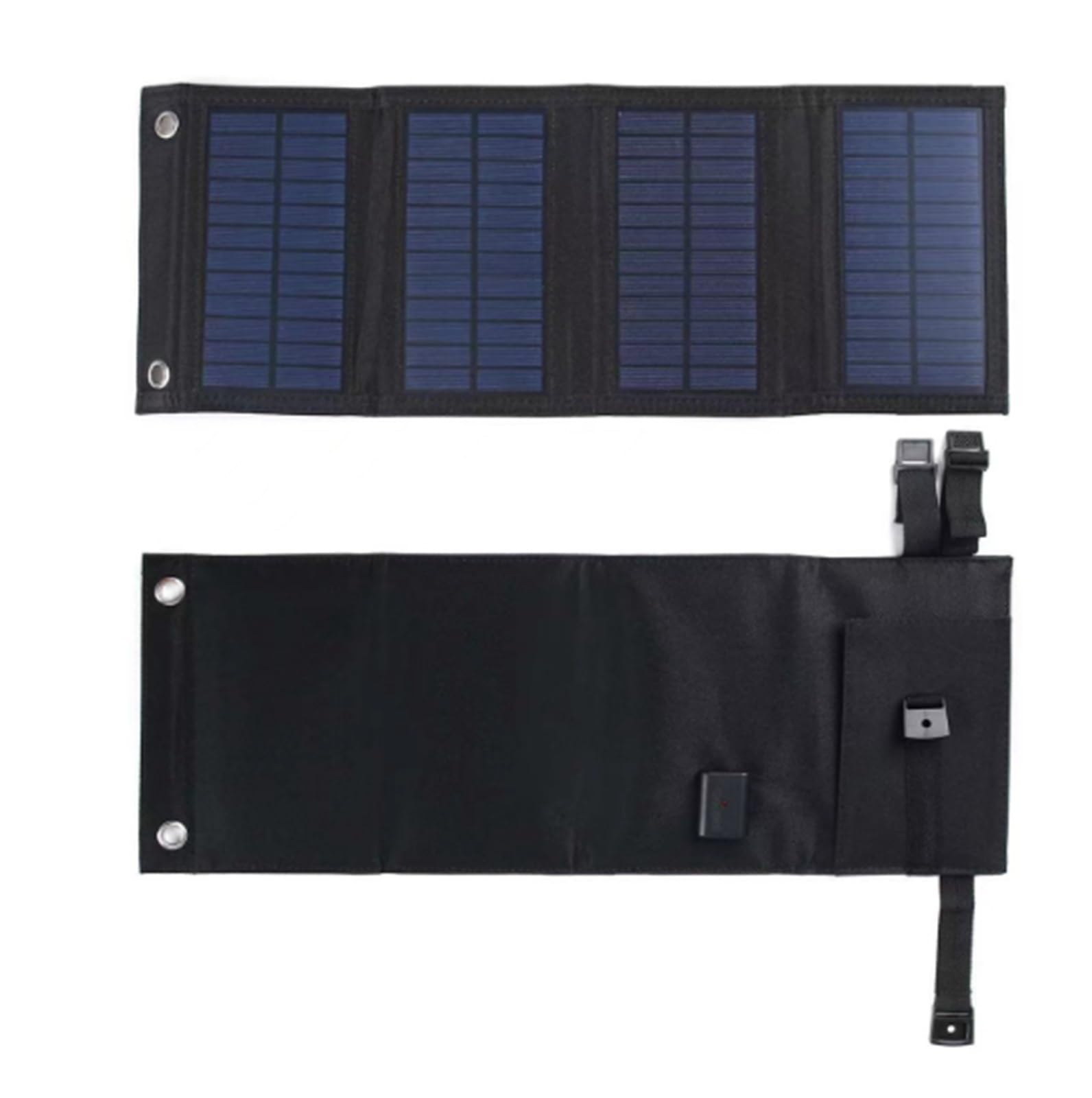 Pannello Solare Pieghevole, 2pcs Caricatore USB Solare Pieghevole Impermeabile con Moschettone,per casa, Campeggio(Camouflage)