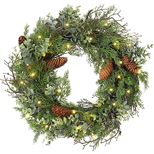 Christmas Wreath for Front Door, 45cm/18’’ Xmas Artificial...