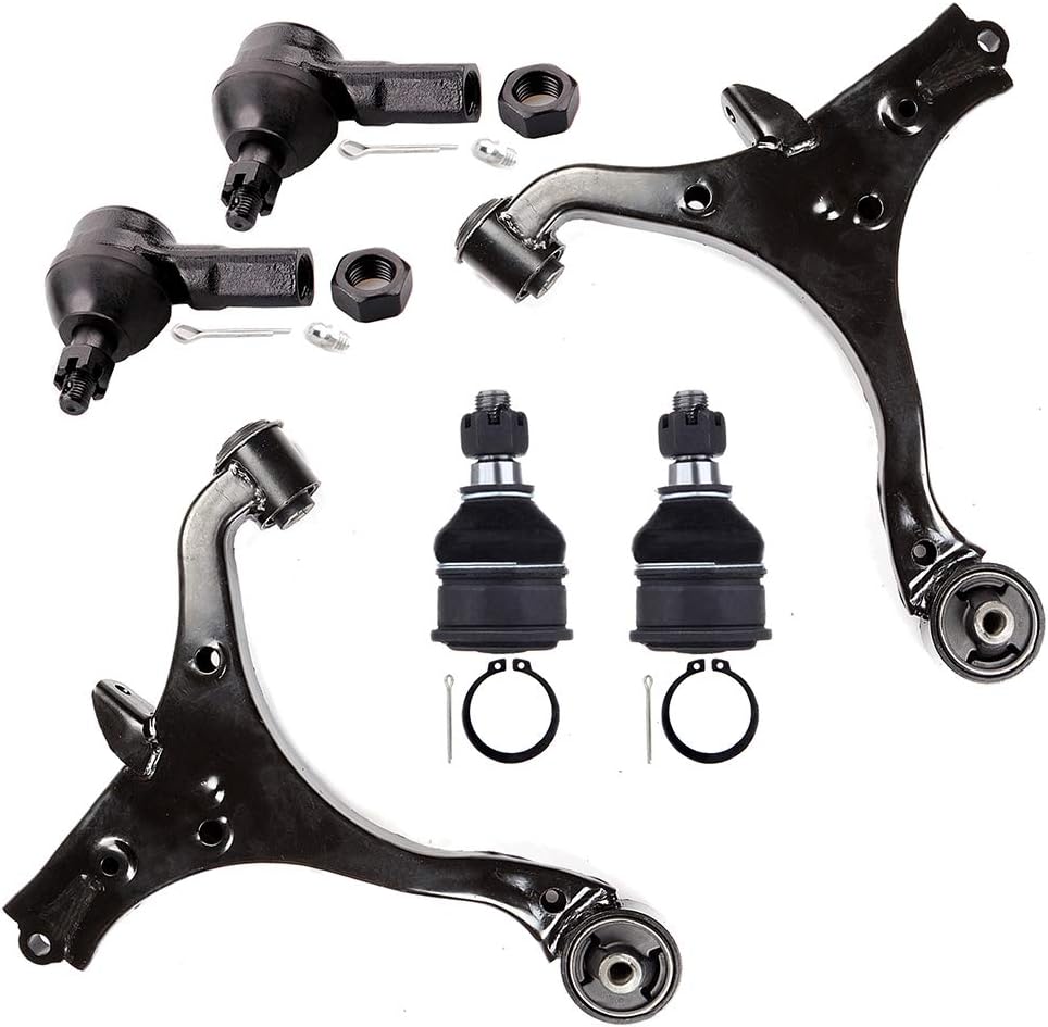 ASAPE Front Control Arm Ball Joint Tie Rod Passenger Side/Driver Side Suspension Kit Replacement for 2001-2005 for Acura EL 2001-2005 for Honda Civic - 6PCS Set