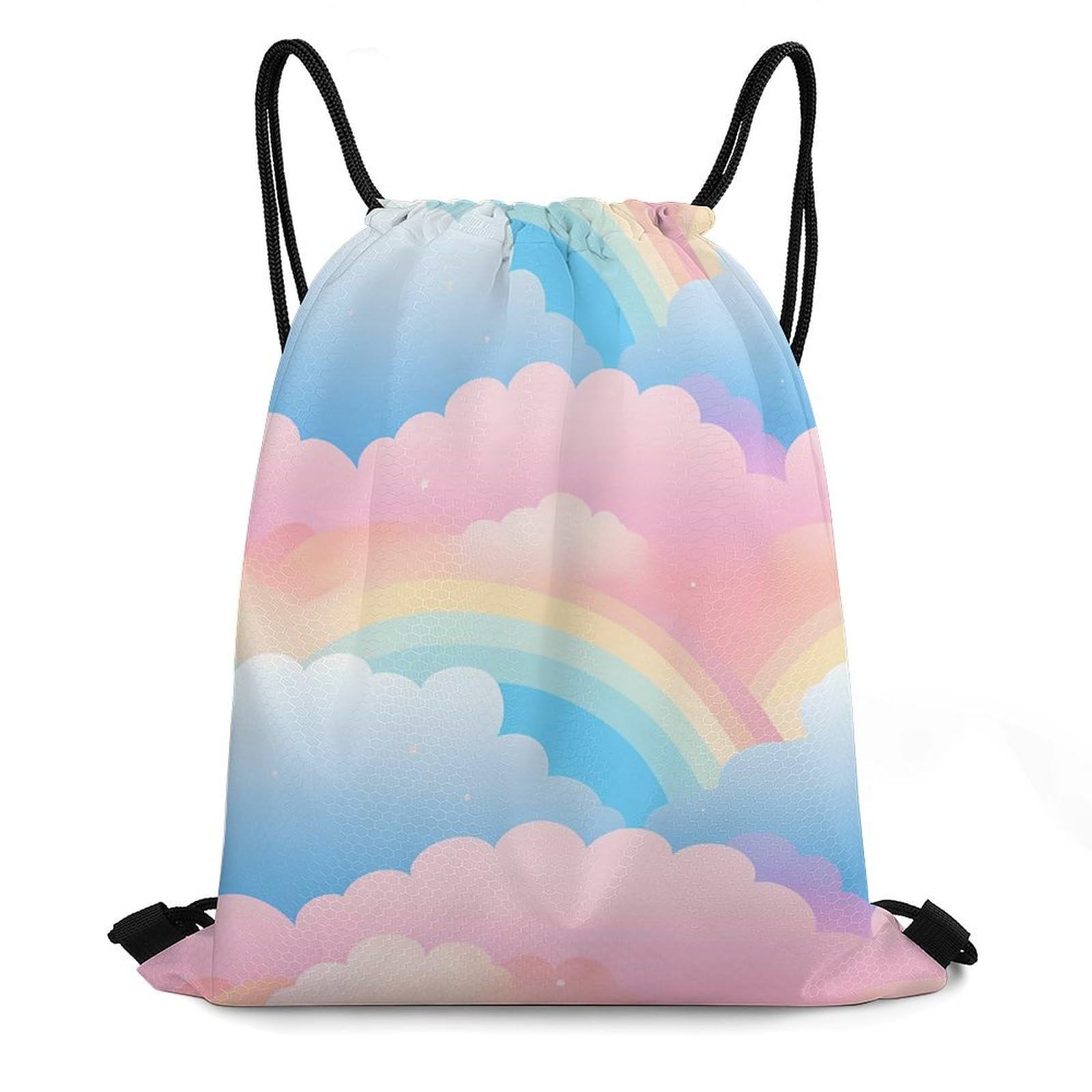 LGBT Proud Rainbow Drawstring Backpack Durable Sport Gym Bags Daypack for Men Women 35 * 42cm