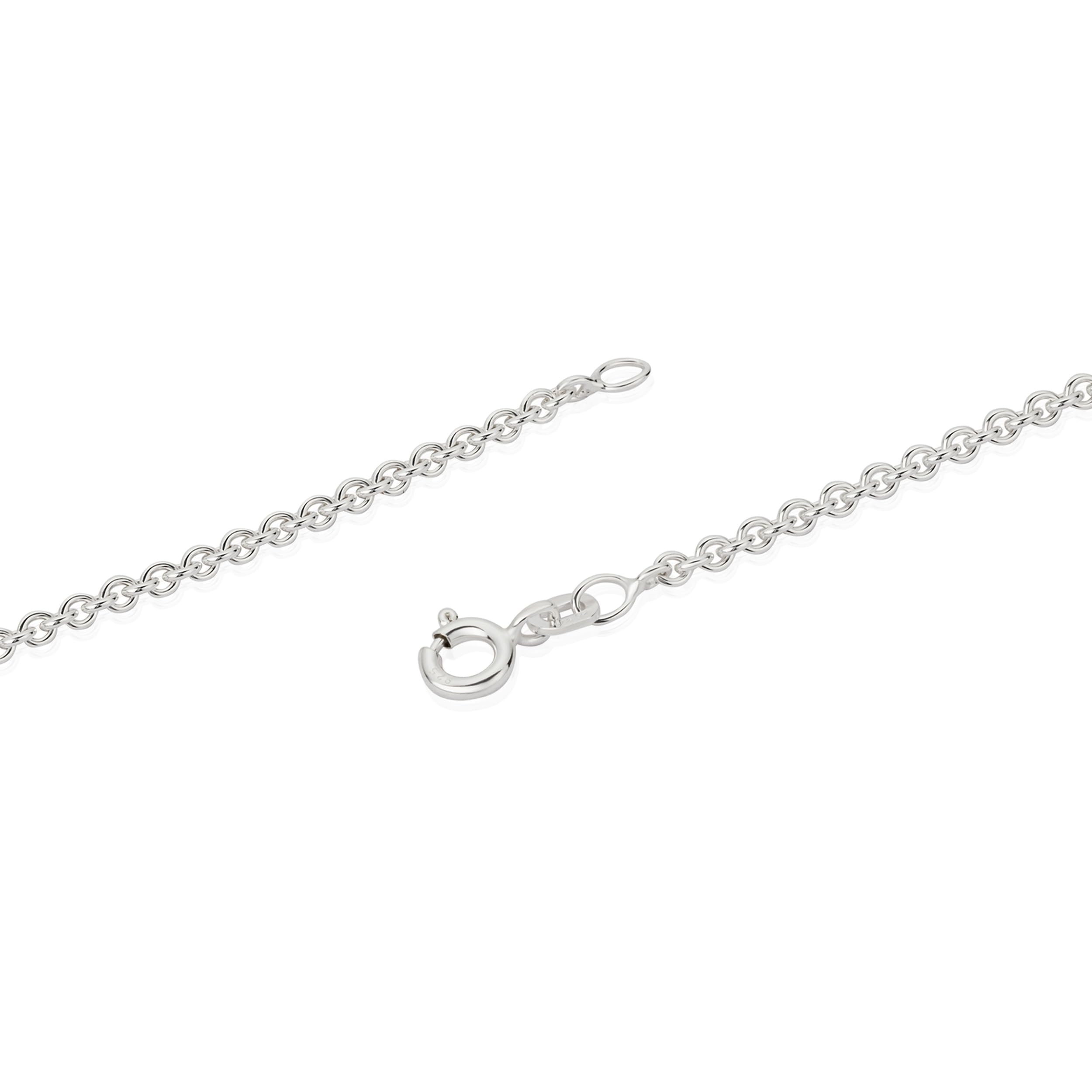 NKlaus Ankerkette rund massiv aus 925 Sterlingsilber, 2,40mm breit