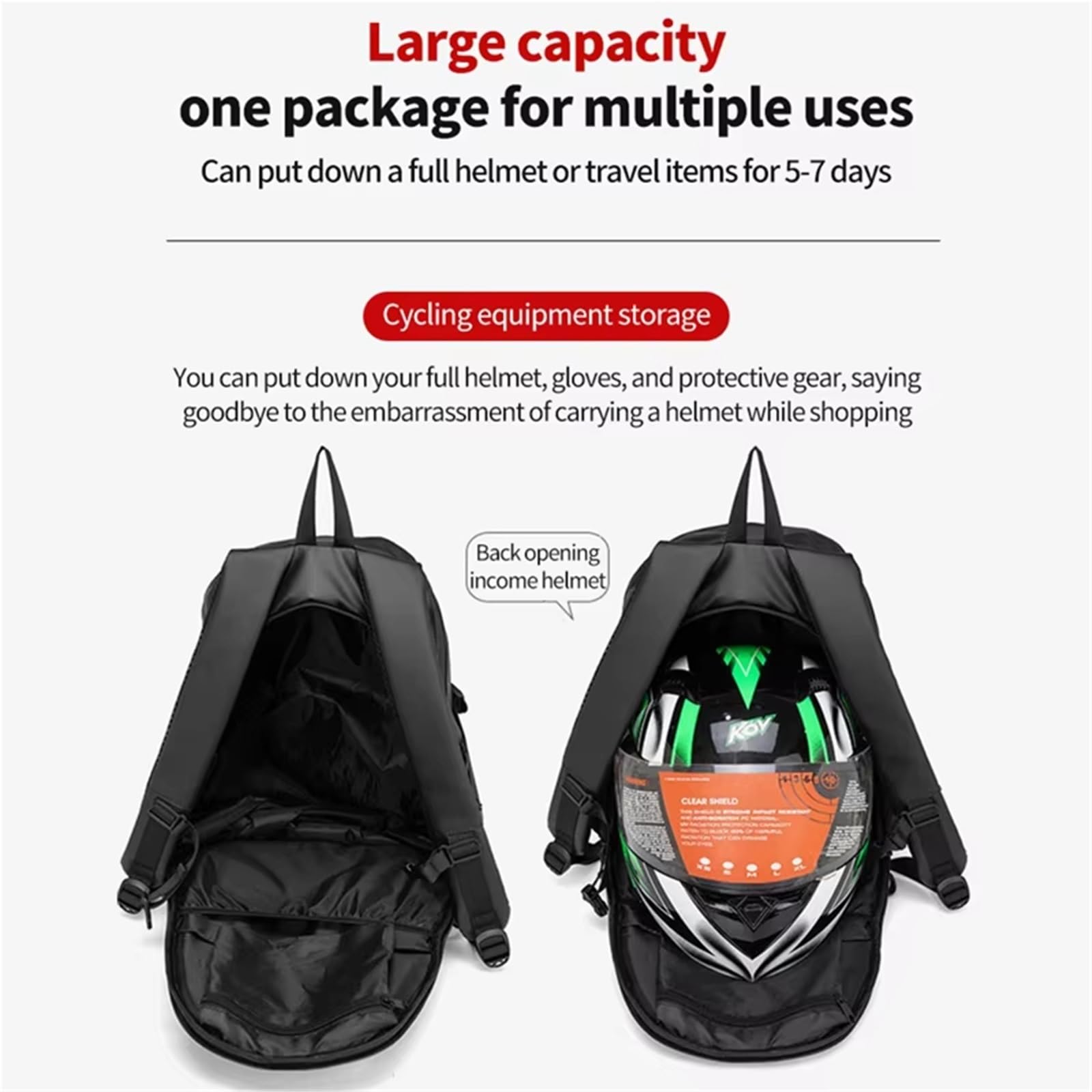 Universal-Reiserucksack Motorradtasche Wasserdicht Fahrradhelm Rucksack Motocross Racing Computer Rucksack Tragbare Tasche Reisetasche