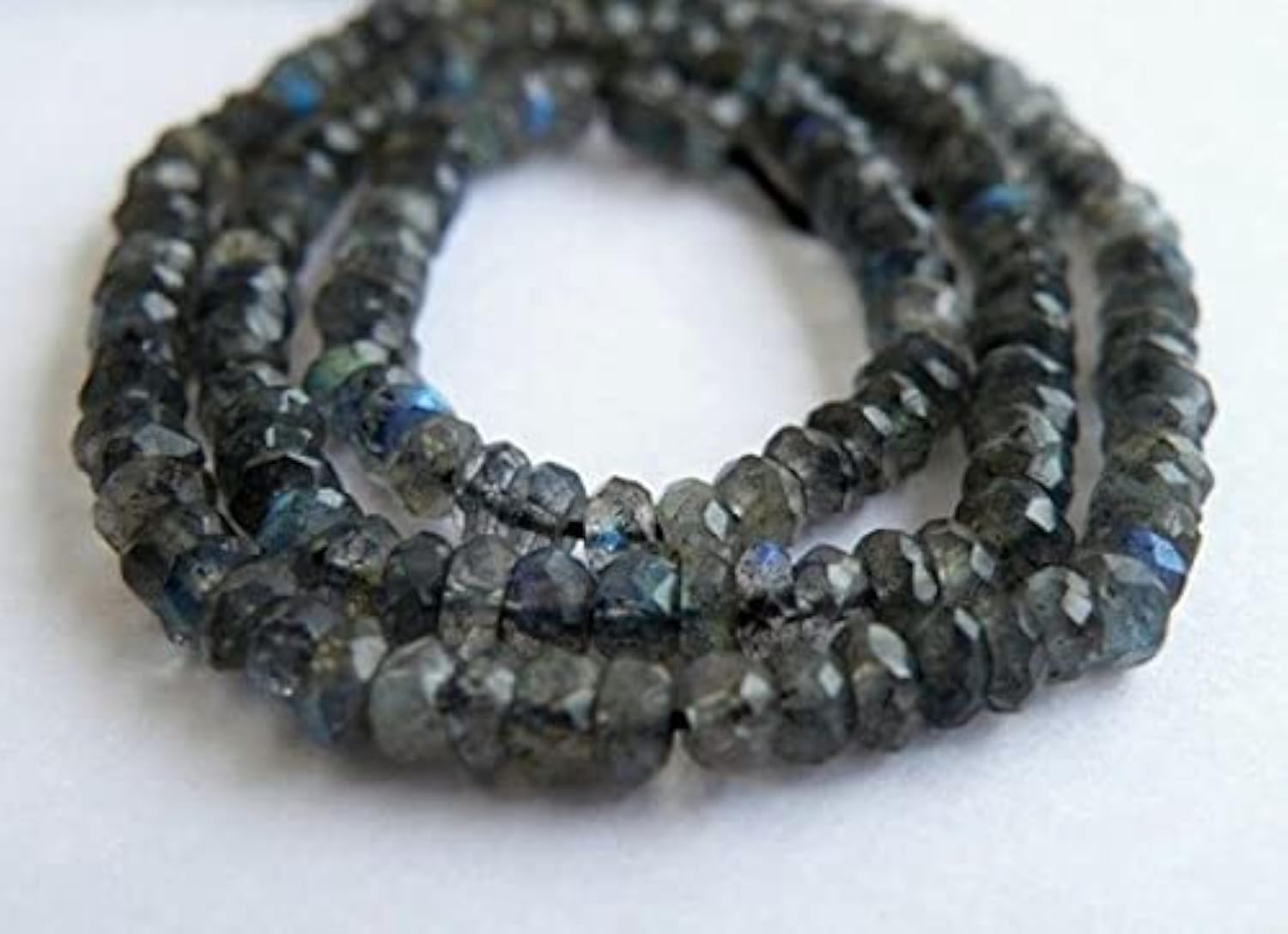 Labradorite facettée 4mm LKBEADS gemmes naturelles demi-rang luxe