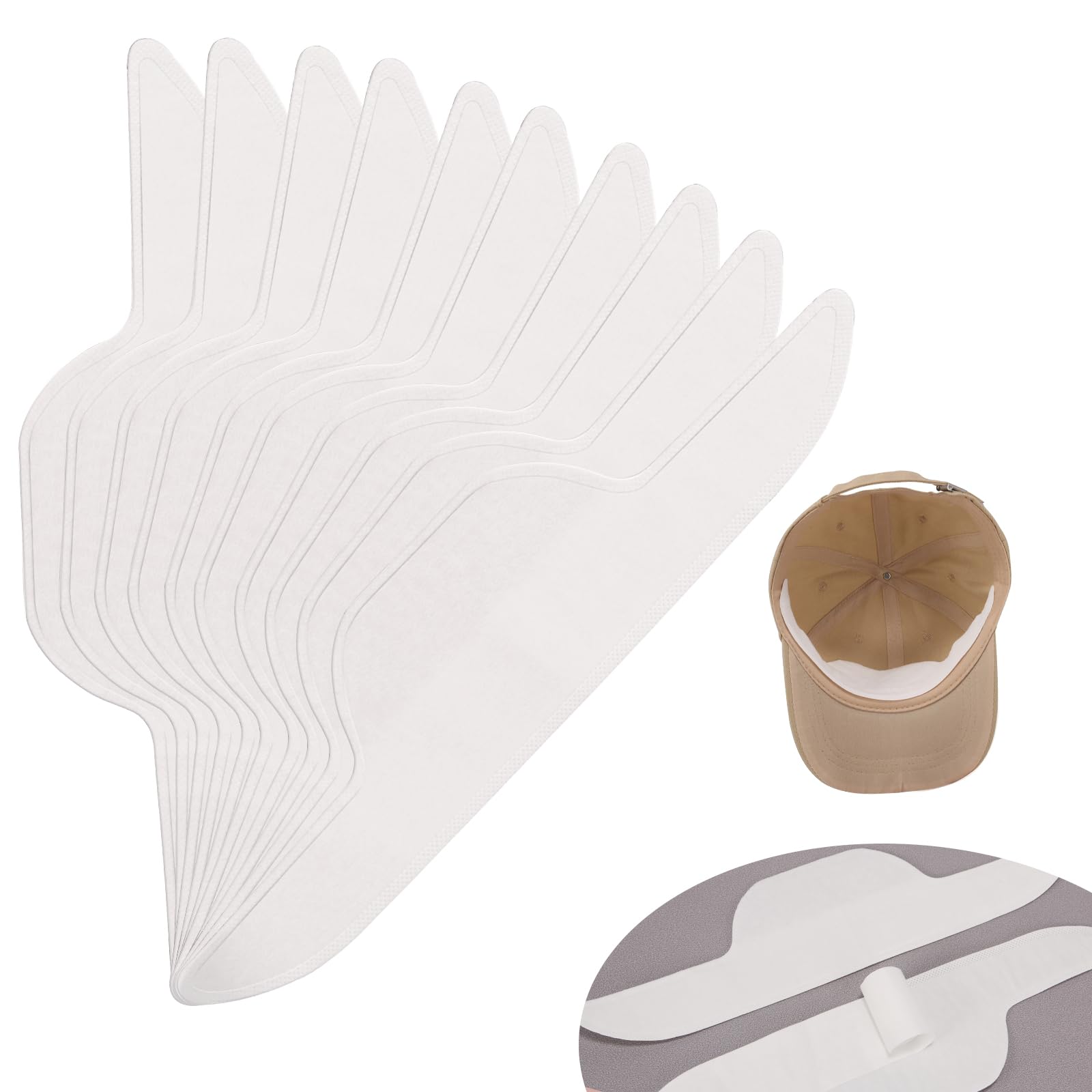 Ourea White Unisex Adult Golf Cap Sweat Liner, Anti-Sweat Hat Accessory, Disposable, 10 Count