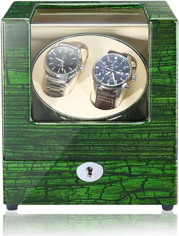 Watch Winder, Double Watch High-end Piano Painted Automatic Watch Winder, Silent Rotating Motor, 18 * 18 * 19.5cm Chandelier