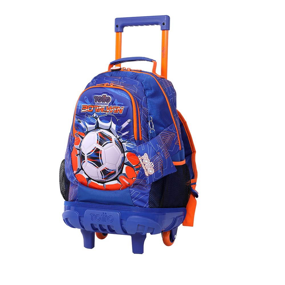 TOTTO MOCHILA ESCOLAR RUEDAS FUTBOL M Unisex-adulto AZUL 60