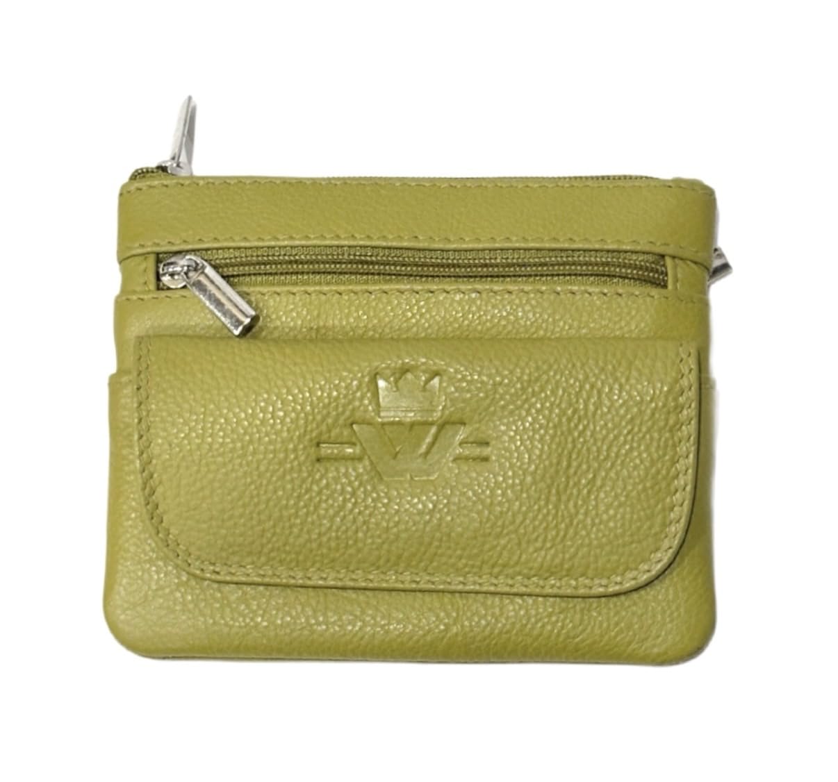 wise king Genuine Leather Multi-Use Key Case and Coin Wallet | Double Zipper and Flap Pocket| Coin Pouch|Small Women's Wallet| Stylish Purse for Everyday use |Green-picture-29