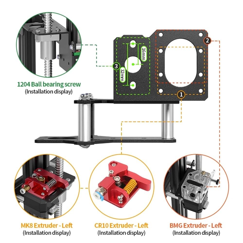 3D-Drucker-Ersatzteile und Zubehör 1204 Kugelumlaufspindel Duale Z-Achse MGN12H Linearschienenführung Befestigungsplatte Halterung