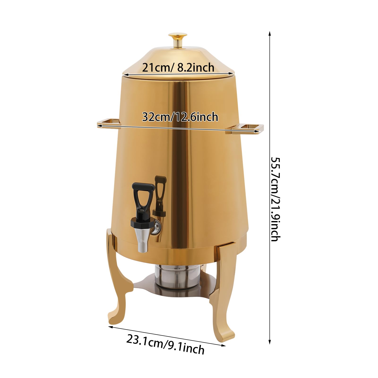 3.4 Gallon Hot Beverage Dispenser, Coffee Urn With Stand & Faucet, Beverage Dispensers for Milk Coffee Tea Water Juice Two Heating Methods