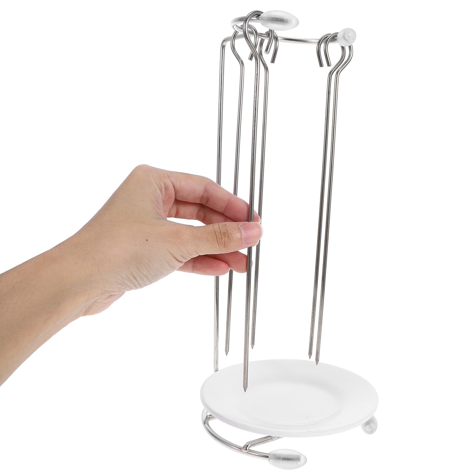 Supporto Accessorio per Spiedini alla Carbonella in Acciaio Inossidabile per Spiedini Barbecue Facile da Pulire e Trasportare, Set per Grigliate All'aperto e Picnic