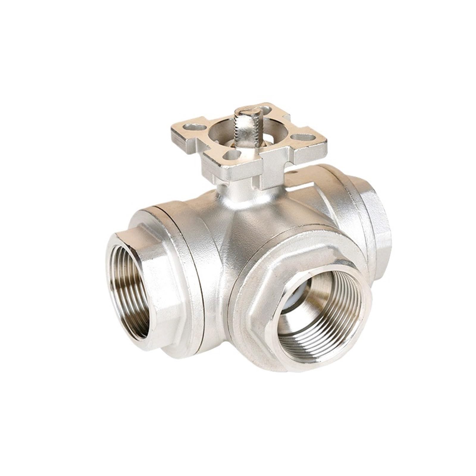 Vanne 3 voies taraudée DN20 acier inoxydable SS304 robinet bille type T pour tuyau