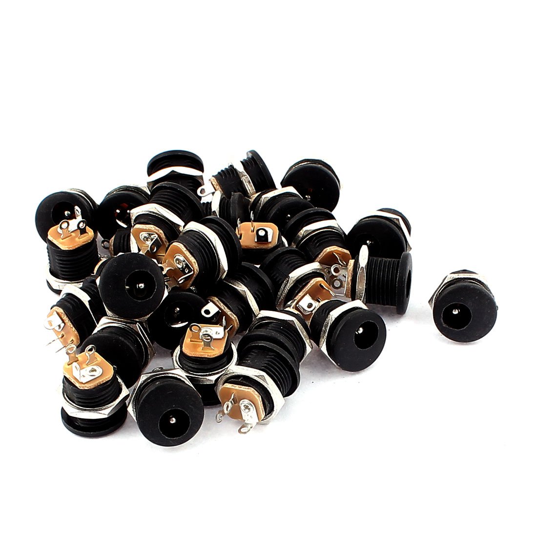 sourcing map 30 szt. 5,5 mm x 2,1 mm DC Jack czarne złącze żeńskie