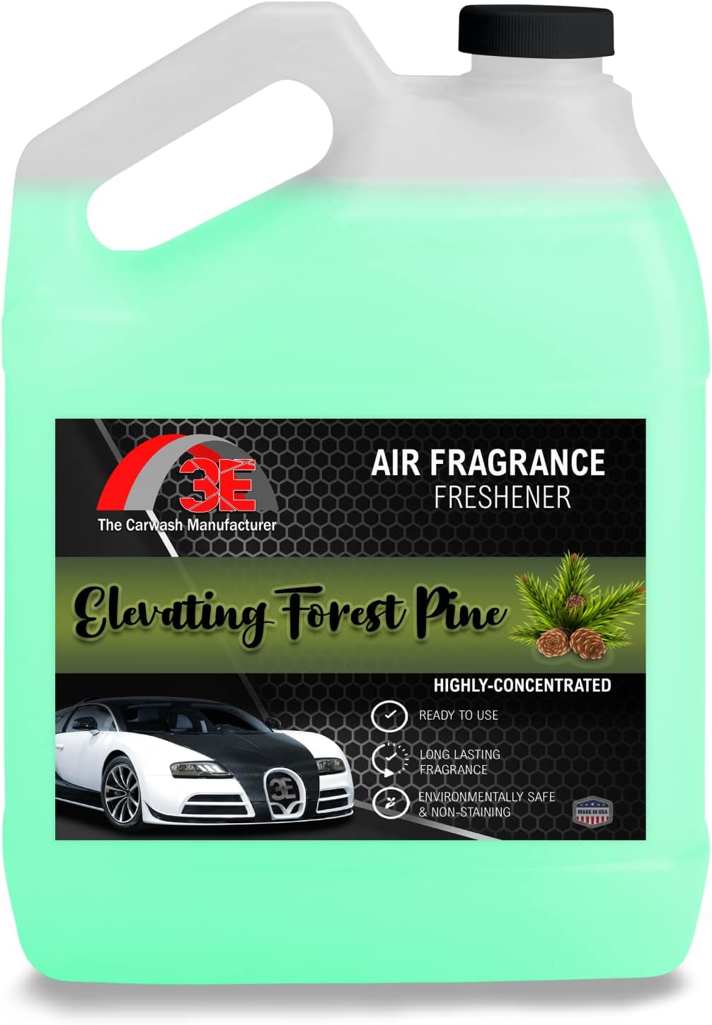 3E Smell Premium Air Freshener, Deodorizer and Odor Eliminator Ready-to-Use Liquid Air Freshener, All Natural | Great for Cars, Trucks, SUVs, RVs & More (128 oz) 1 Gallon, Made in the USA (Pine)