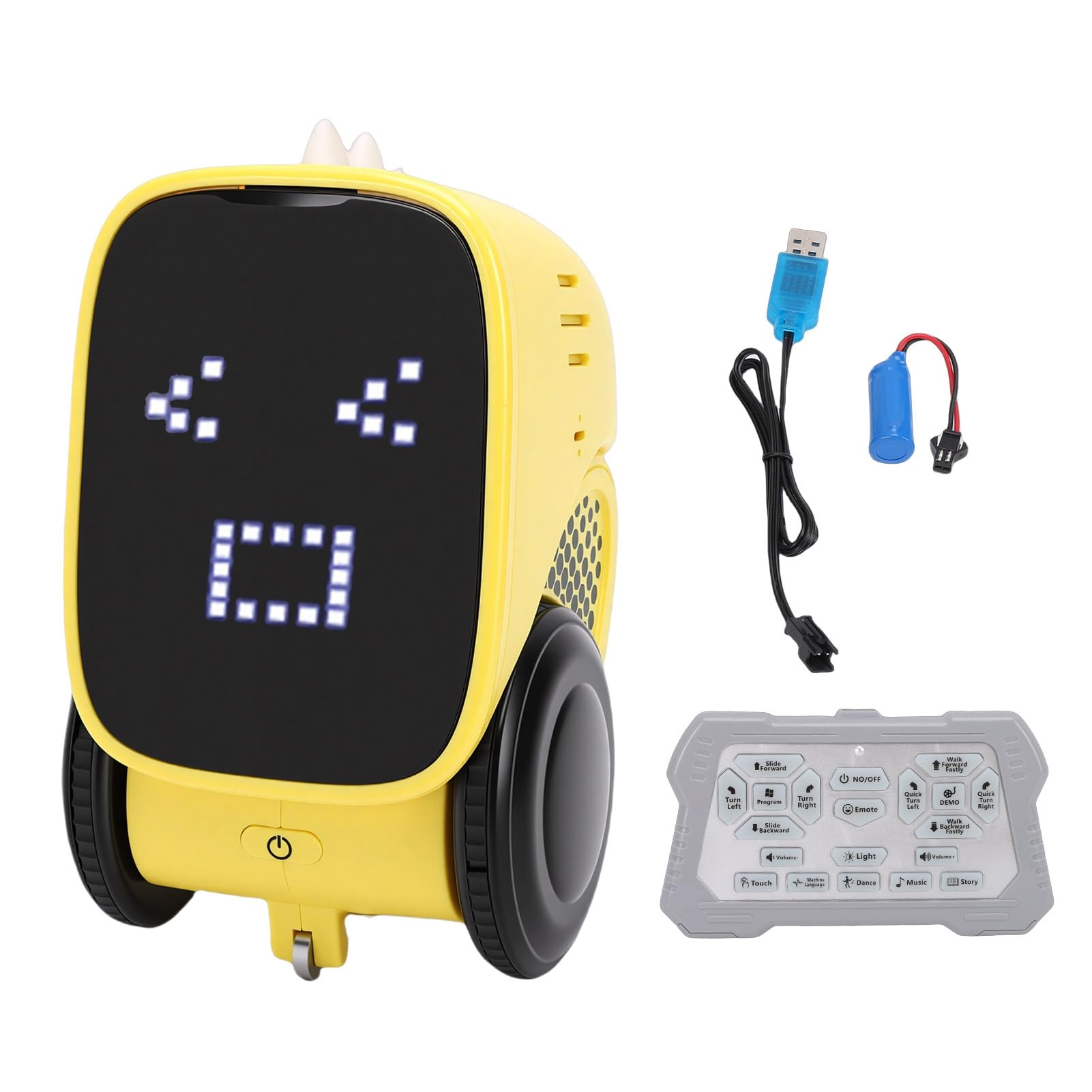Fockety Juguete Robot Inteligente, Programación de Máquina de Historias con Detección Táctil de IA, Juguete de Aprendizaje Stem para Profesores y Socios Inteligentes Que Hablan (Yellow)