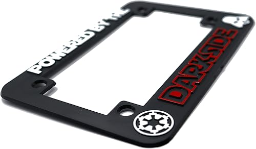 Miniatura 3 de Powered by The Darkside - Marco de matrícula elevado 3D  1 paquete de cubierta de matrícula de motocicleta  Soporte universal para placa de