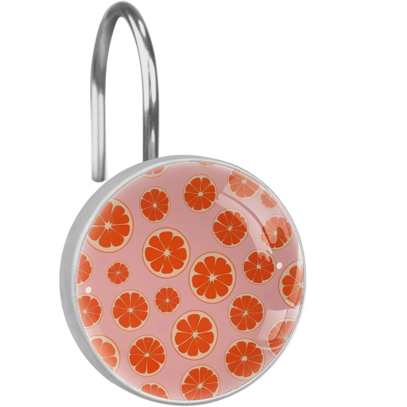 VAPOKF Decorative Shower Curtain Hook, Citrus Rustproof Stainless Steel Shower Curtain Hook for Bathroom, Shower Curtain Hangers for Shower Rod