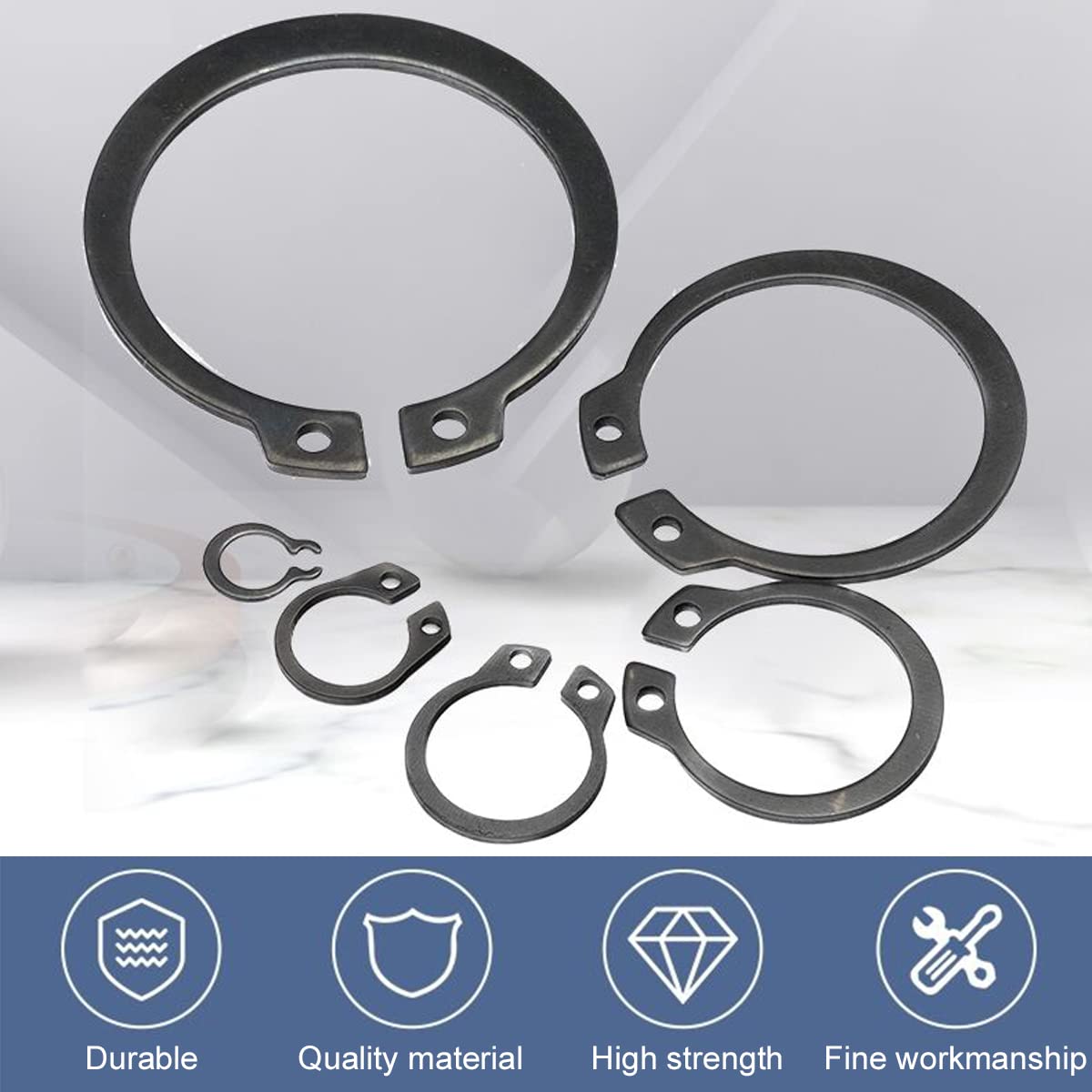 Set Anelli Di Ritenzione 160 Pezzi | Circlip Interni/Esterni | Con Pinzetta | Per Meccanica, Auto, Hobby