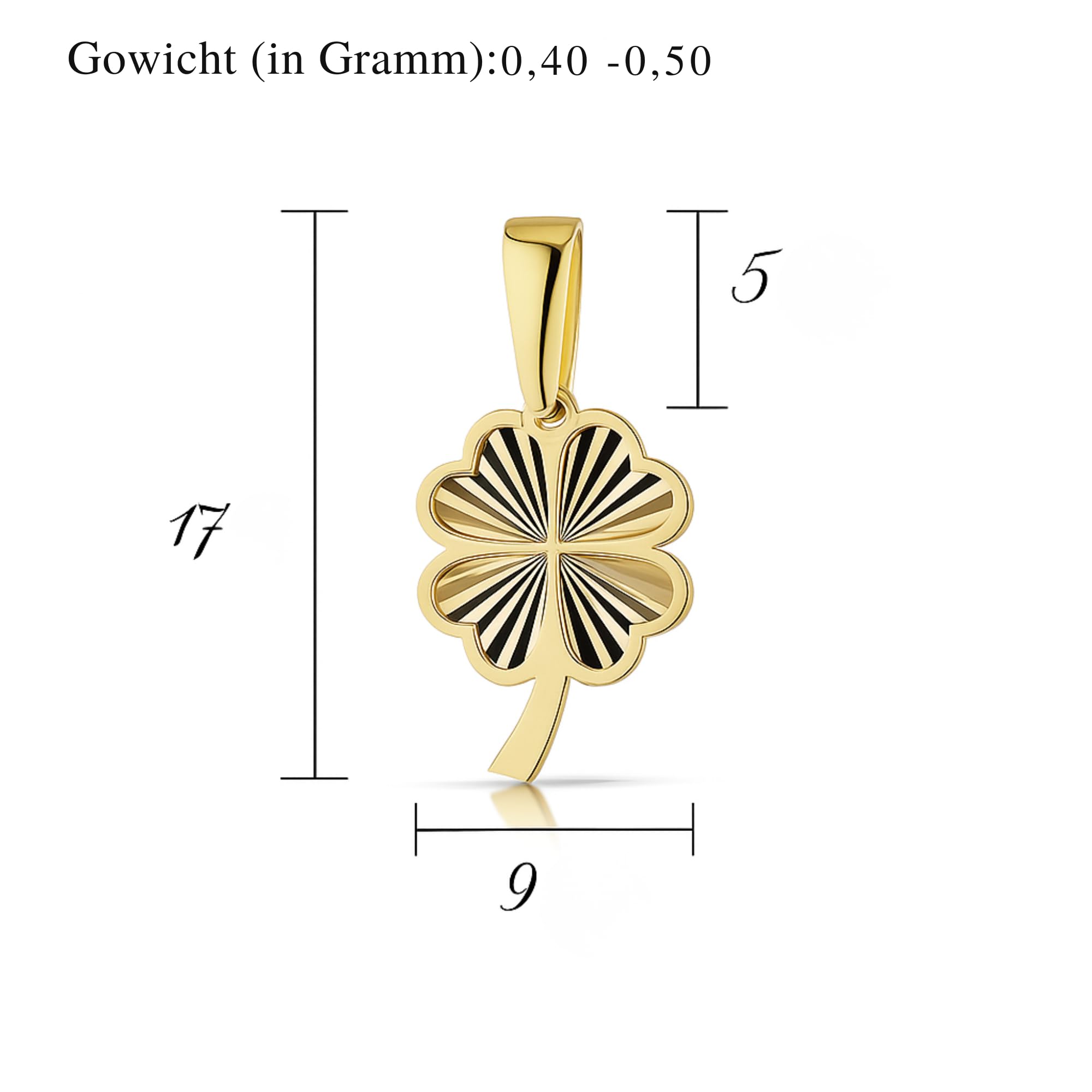 LAMUR Gold Anhänger 585 Damen – Eleganter 14K Echtgold Schmuck Anhänger für Halskette – Zeitloser Goldschmuck Geschenk für Frauen