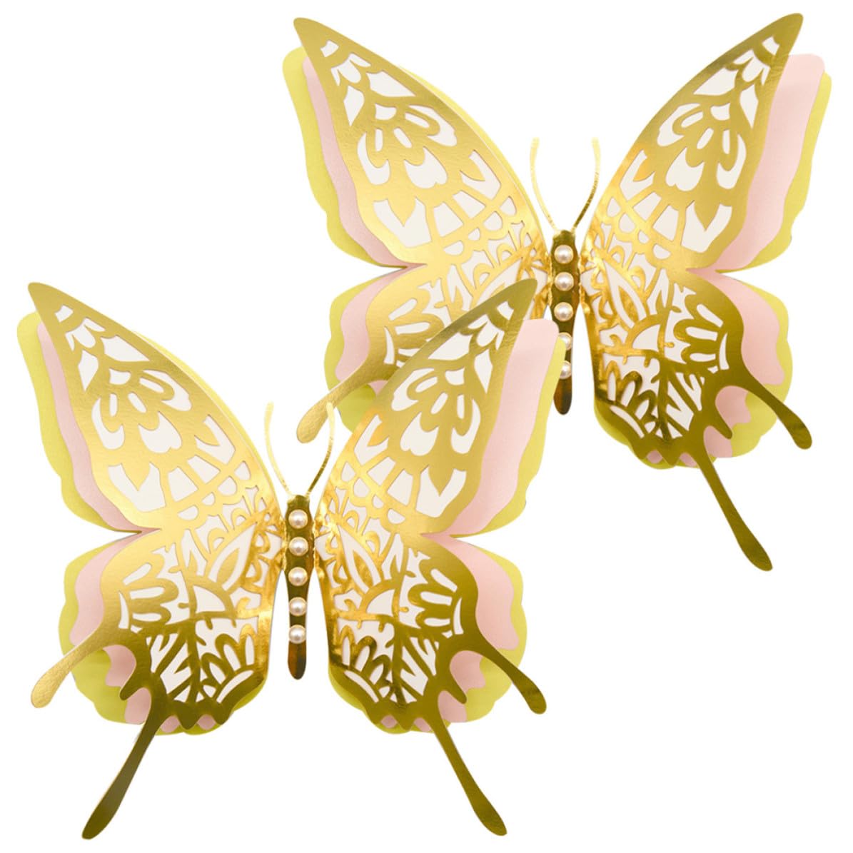 Didiseaon 10 Stück D Schmetterlingsaufkleber Gold aus Irisierendem Papier