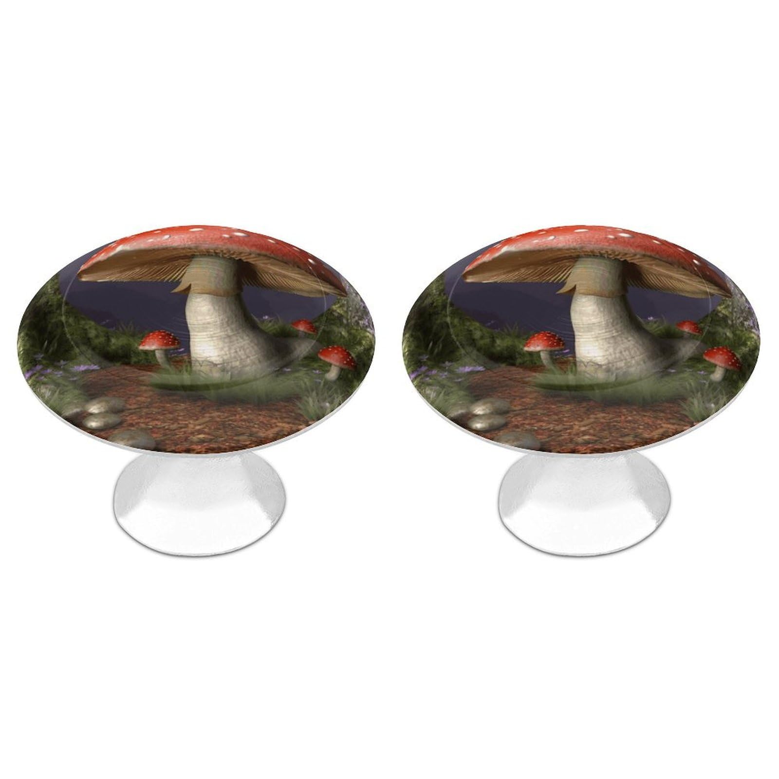 Vstadank Style Mushroom Drawer Pulls Sturdy Stainless Steel Door Handle Round Cabinet Knobs Fashion Dresser Drawer Knobs Door Pulls Exquisite Cabinet Handles Furniture Pull 2Pcs