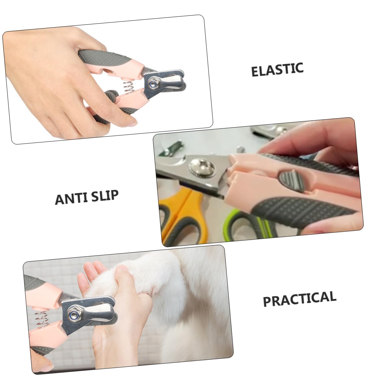 Toddmomy Portable Dog and Cat Nail Clipper with Safety Guard Effortless Pet Nail Trimmer for Breeds Adorable Pink Design