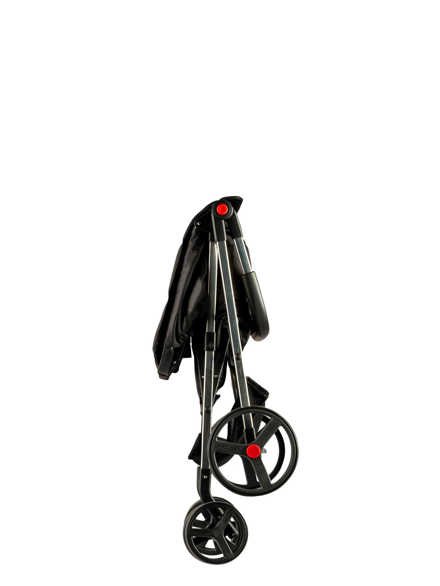 Chariot de Course Rolser Basket MF 4 Grandes Roues 2 Pivotantes Pliante - Noir