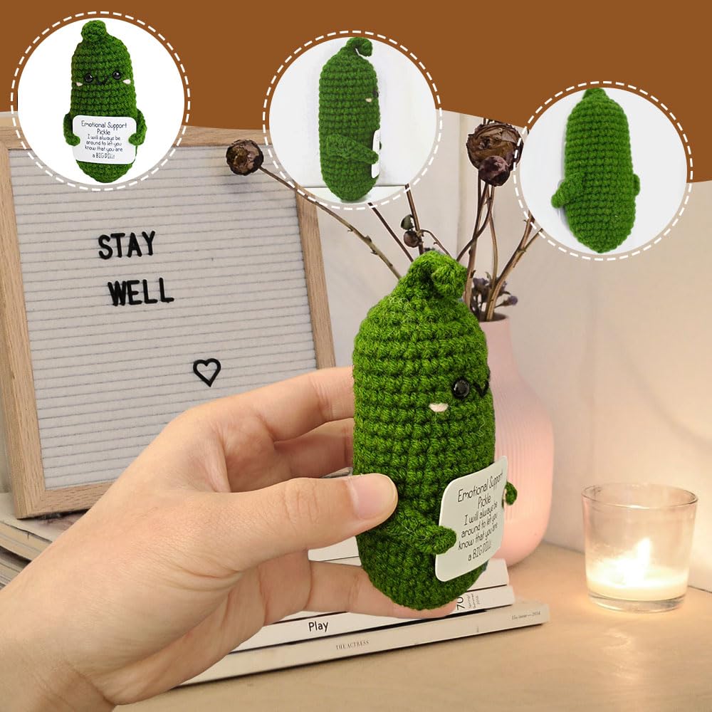 Pocket Hug Patata Positiva – 2 Pezzi In Lana Fatti A Mano Con Messaggio Motivazionale – Regalo Incoraggiamento