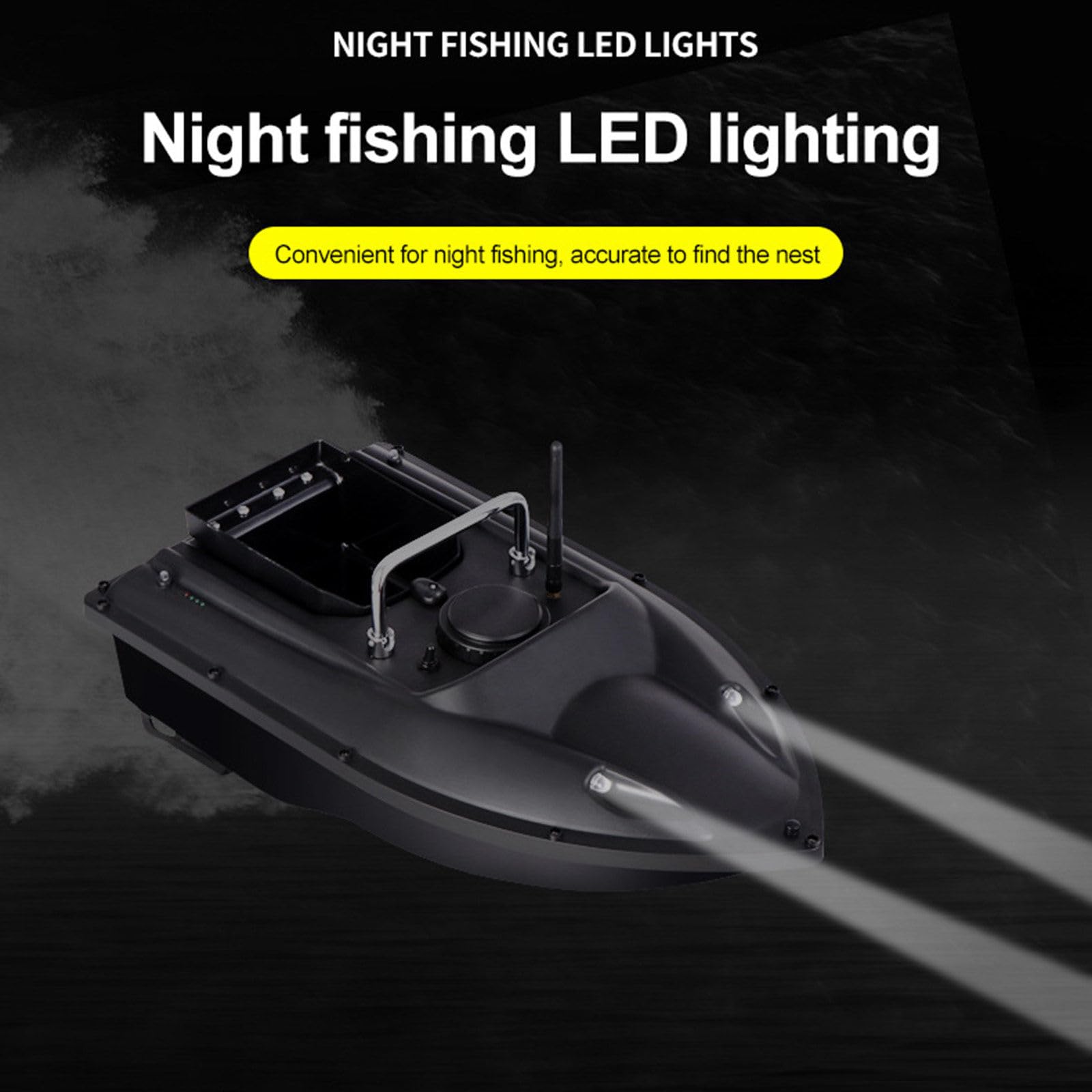 500m Bezprzewodowa inteligentna łódź zdalnie sterowana, rejs jednym klawiszem, obciążenie 1,5 kg, oświetlenie LED do nocnego łowienia ryb, przynęta o stałym punkcie Rzuć haczyk,5200mAh-Green