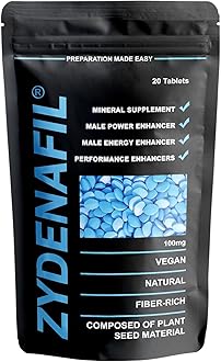 Blue Pills High-Dose Tablets for Men: 20 Count. Natural Active Ingredients. Enhanced Strength Herbal Supplement