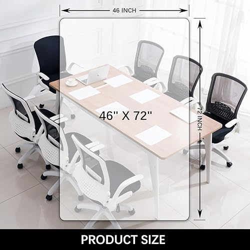 Vista 13 de Kuyal Tapete transparente para silla de piso de madera dura, 30 x 48 pulgadas, tapete protector de madera/azulejos para oficina y hogar