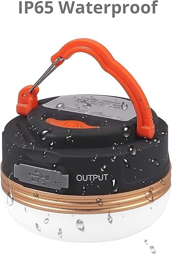 Miniatura 6 de Linterna LED para campamento, luz portátil recargable, 300 lúmenes, 3 modos de luz, banco de energía de 1800 mAh, base magnética, linterna eléctrica