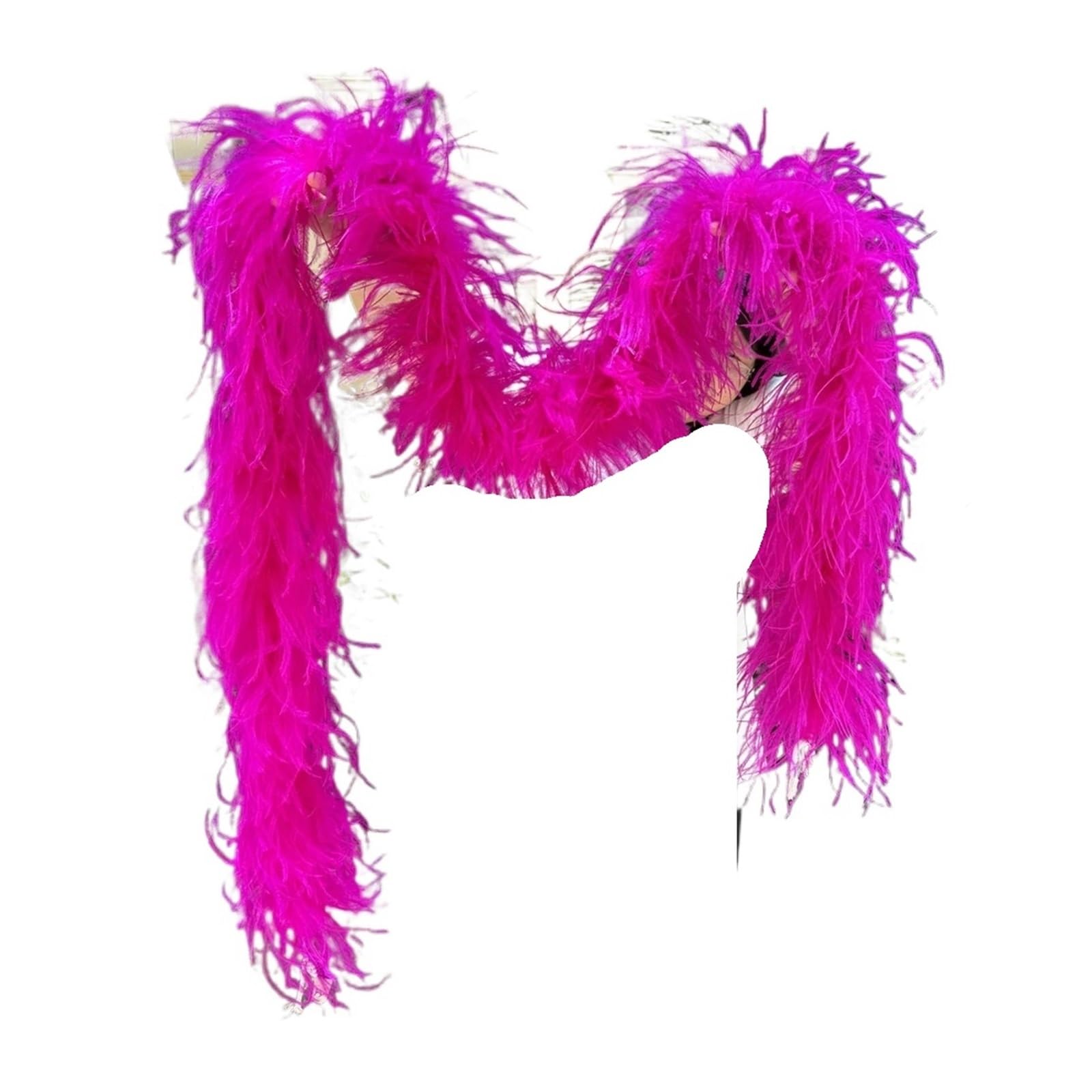 Bunte Federboas Flauschige Straußenfederboa, 2 m, Langer Federschal for Damen, Schal, Hochzeit, Kostüm, Party-Zubehör(Color5)