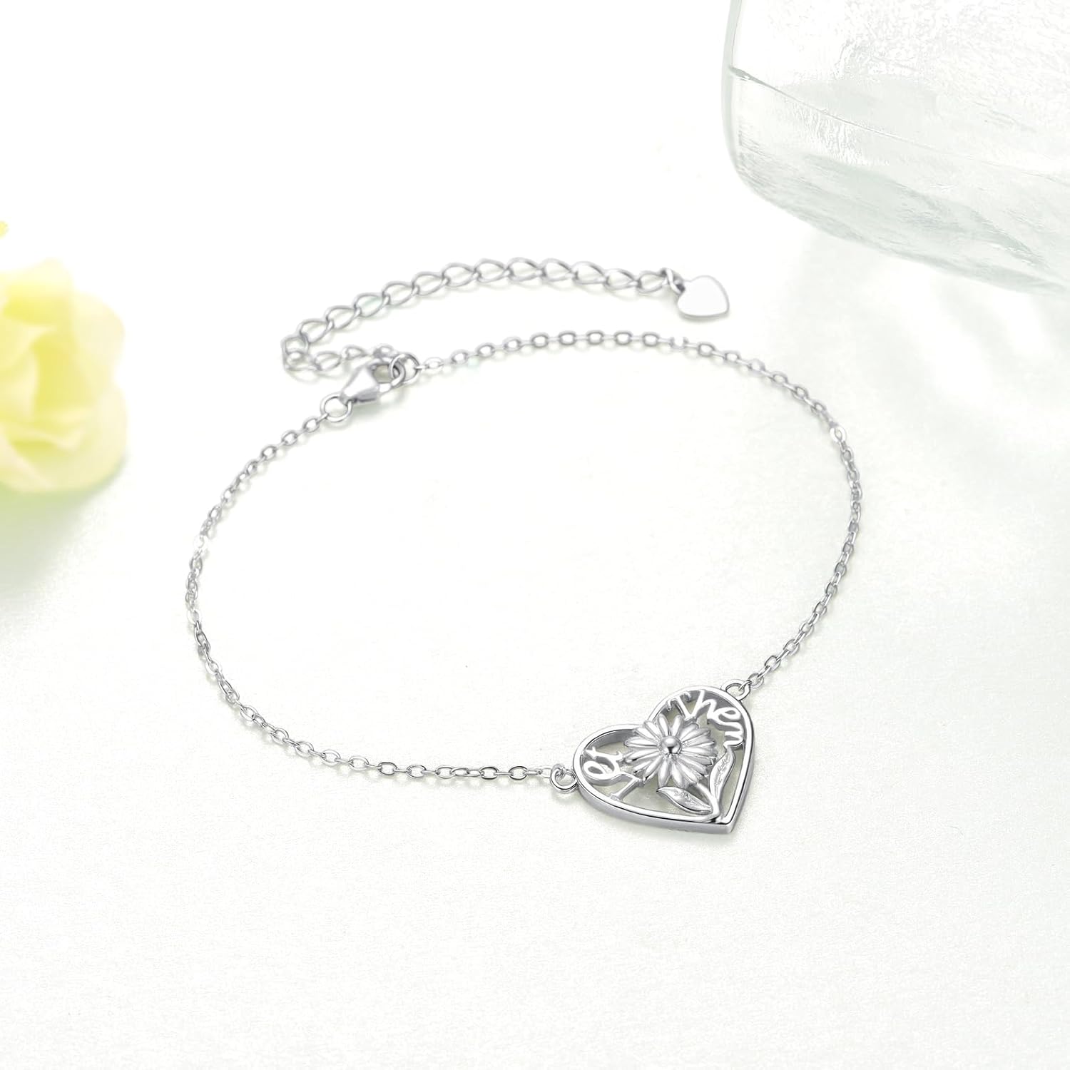 Let Them Bracelet for Women 925 Sterling Silver Let Them Sunflower Bracelet Inspirational Jewelry Gifts for Women - Image 2