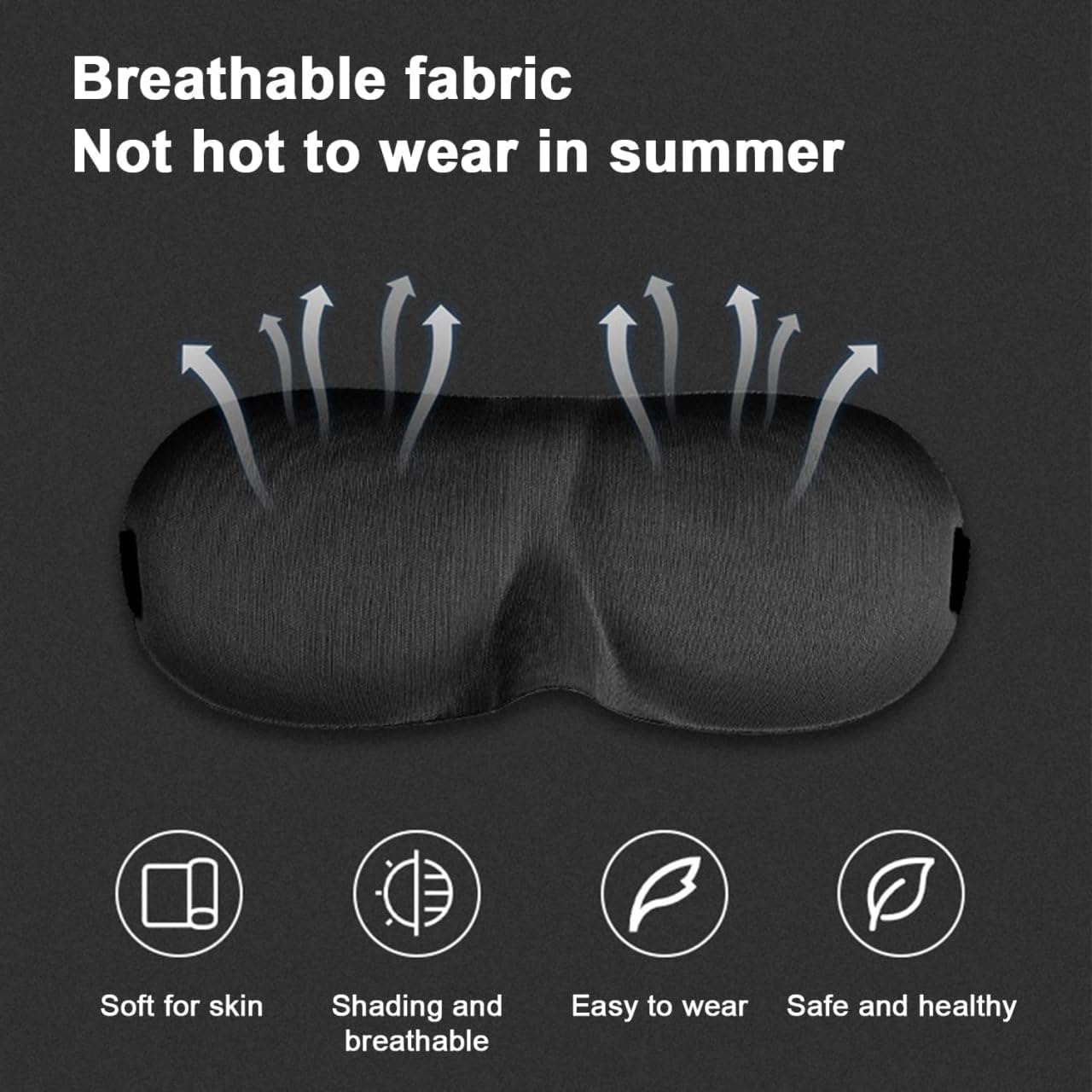 7Seas 3D Contoured Sleep Mask for Men & Women – 100% Light Blocking Eye Mask for Sleeping, Ultra Soft & Breathable, No Pressure on Eyes, Travel Nap Mask for Airplane, Meditation, Night Use - 2Pcs
