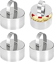 Vista 8 de Uncle Jack Moldes de cocina con forma de corazón para presentación de torre de alimentos con forma de corazón (juego de 2)