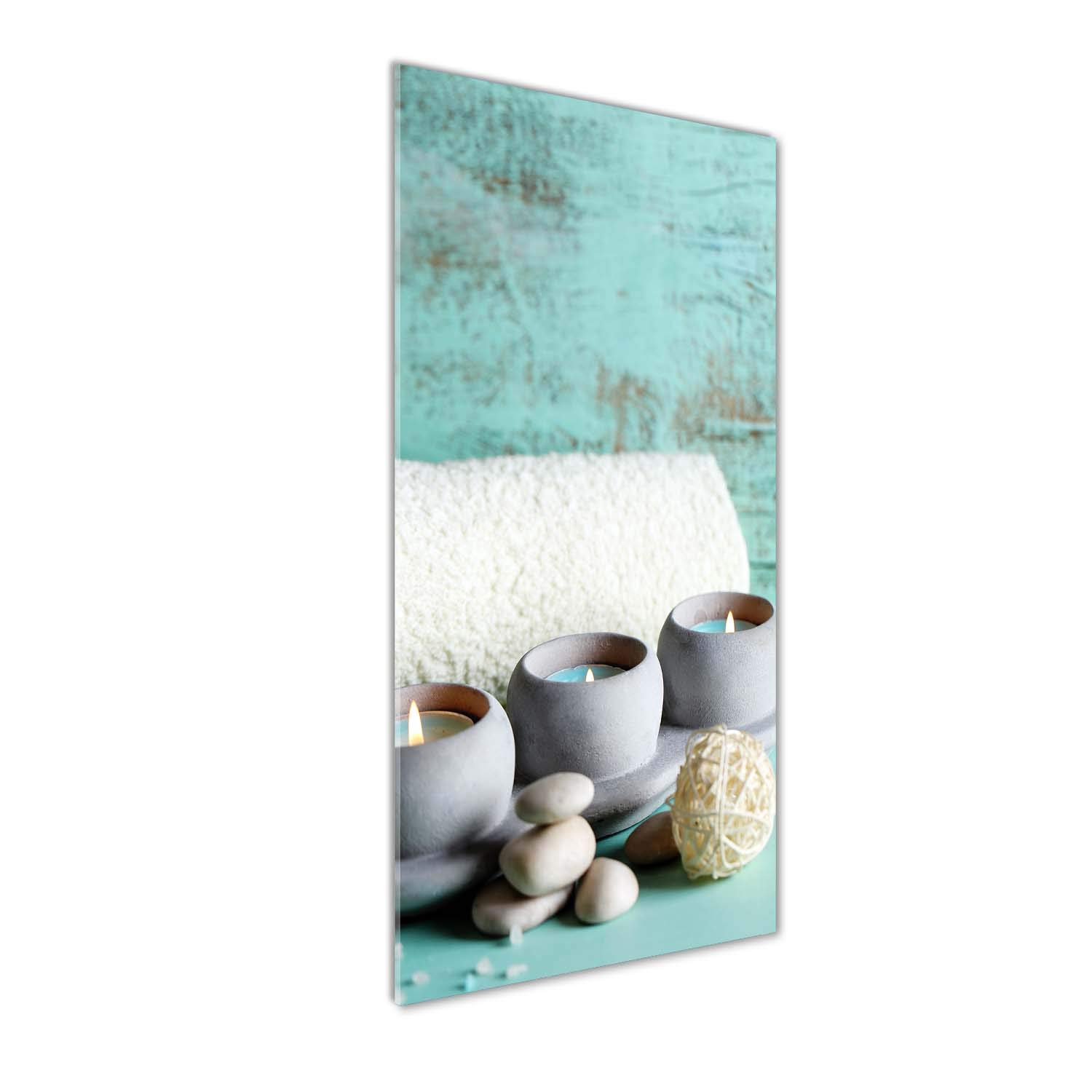 Impression sur verre acrylique Tulup 50x125 déco murale salon bougies vert