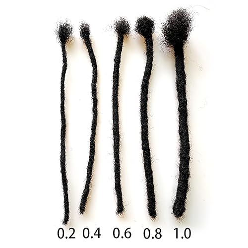 Miniatura 3 de Extensiones de cabello humano para hombres y mujeres, extensiones permanentes de rastas, sal y pimienta #39 (10 rastaspaquete)